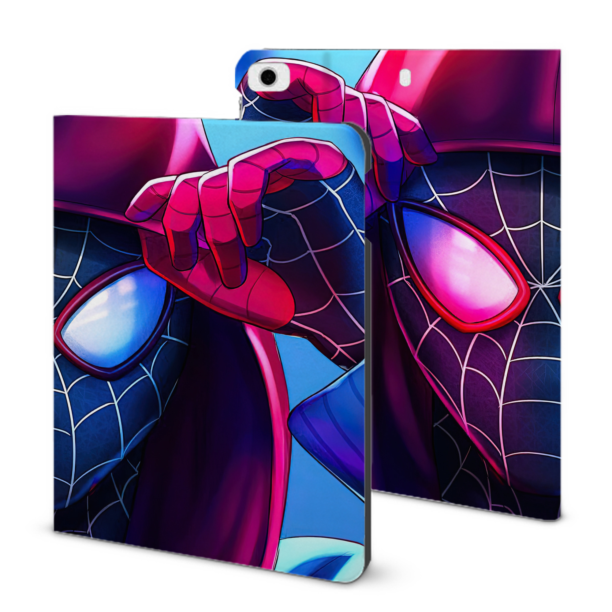 （画像用） Spider Man スパイダーマン IPad ケース ブック型 PUレザー TPU 耐衝撃 軽量 薄型 ペン収納なし 全面保護 IPad 各モデル対応